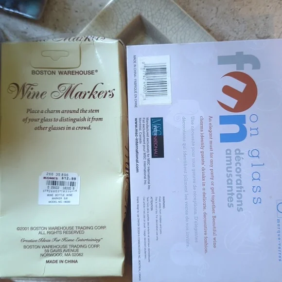 ❤️ 2 for $15 ❤️ NWT - Two Sets of Wine Charms / Markers - Picture 7 of 7